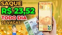 APLICATIVO INCRÍVEL: SAQUE R$23,52 TODO DIA, em 5 DIAS =R$117,60 Ganhe dinheiro online(COMPROVADO)
