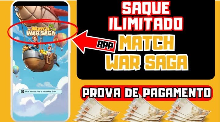 APLICATIVO MATCH WAR SAGA Jogos que Pagam via PIX de VERDADE PROVA Como ganhar dinheiro online