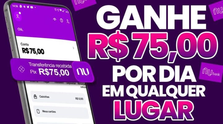 GANHE [R$ 75,00 Por Dia] em QUALQUER LUGAR Um dos Melhores Sites para Ganhar dinheiro